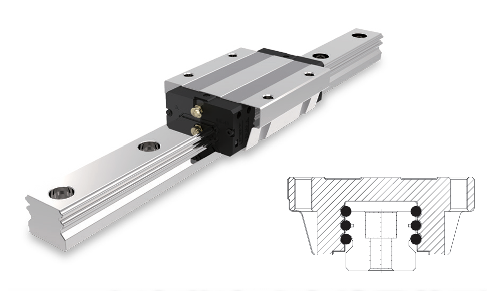 六滚道滚动直线导轨副
